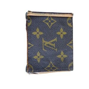 Vintage Louis Vuitton Monogram Canvas Money Clip Wallet Brown